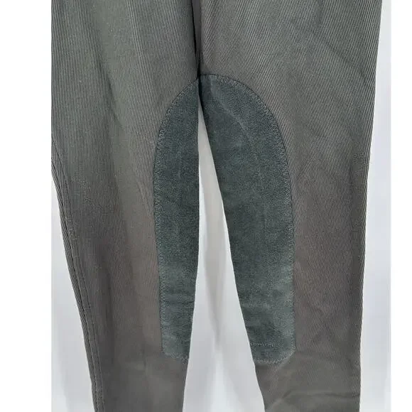 Kerrits Equestrian Riding Pants ribbed Breeches Leggings ultra suede patches